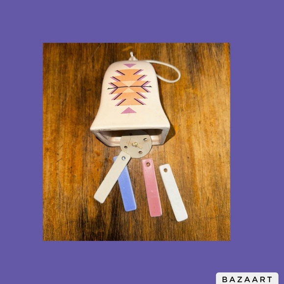 Vintage NCE Southwestern Style Ceramic Wind Chimes Bell 1980’s Taiwan - Picture 1 of 7